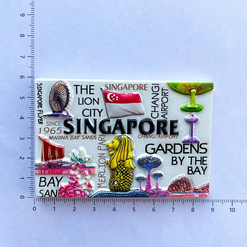 Singapore cultural and creative tourism souvenirs 3D beauty merlion creative landmarks, refrigerator magnets, powerful magnets