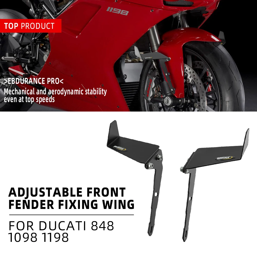 

Модифицированное регулируемое переднее крыло для DUCATI 848 1098 1198 EVO S/R, фиксированное крыло 2007-2013, декоративное крыло, спойлер для крыла