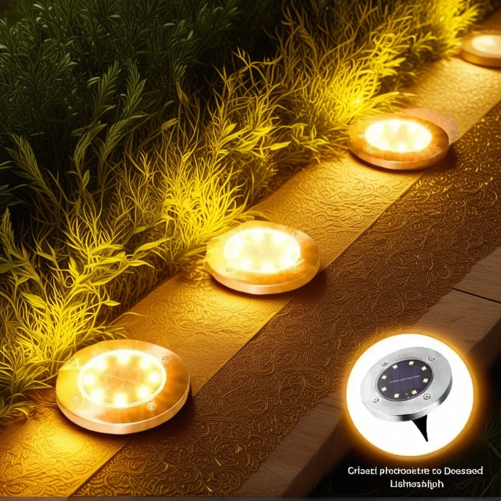 

Солнечный дисковый светильник - 8-светодиодный подземный прожектор для украшения сада