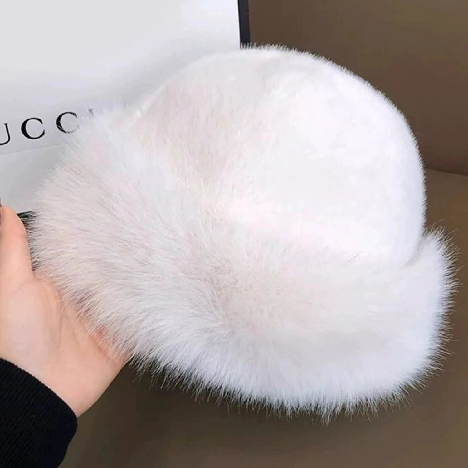 Taklit Vizon Kadife Kova Şapka Kar Dağ Rüzgar Geçirmez Sıcak Kapaklar Sonbahar Kış Uzun Saç Peluş Şapka Balıkçı Şapka Yeni Moda