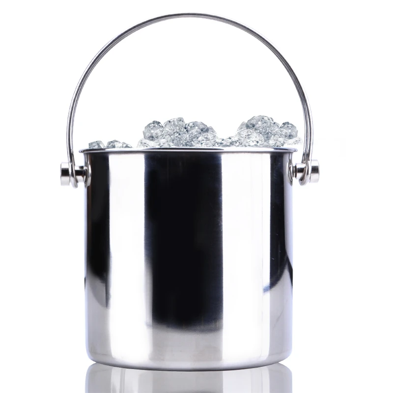 

1.2L Stainless Steel Ice Bucket Wine Champagne with Strainer & Ice Tong Barware