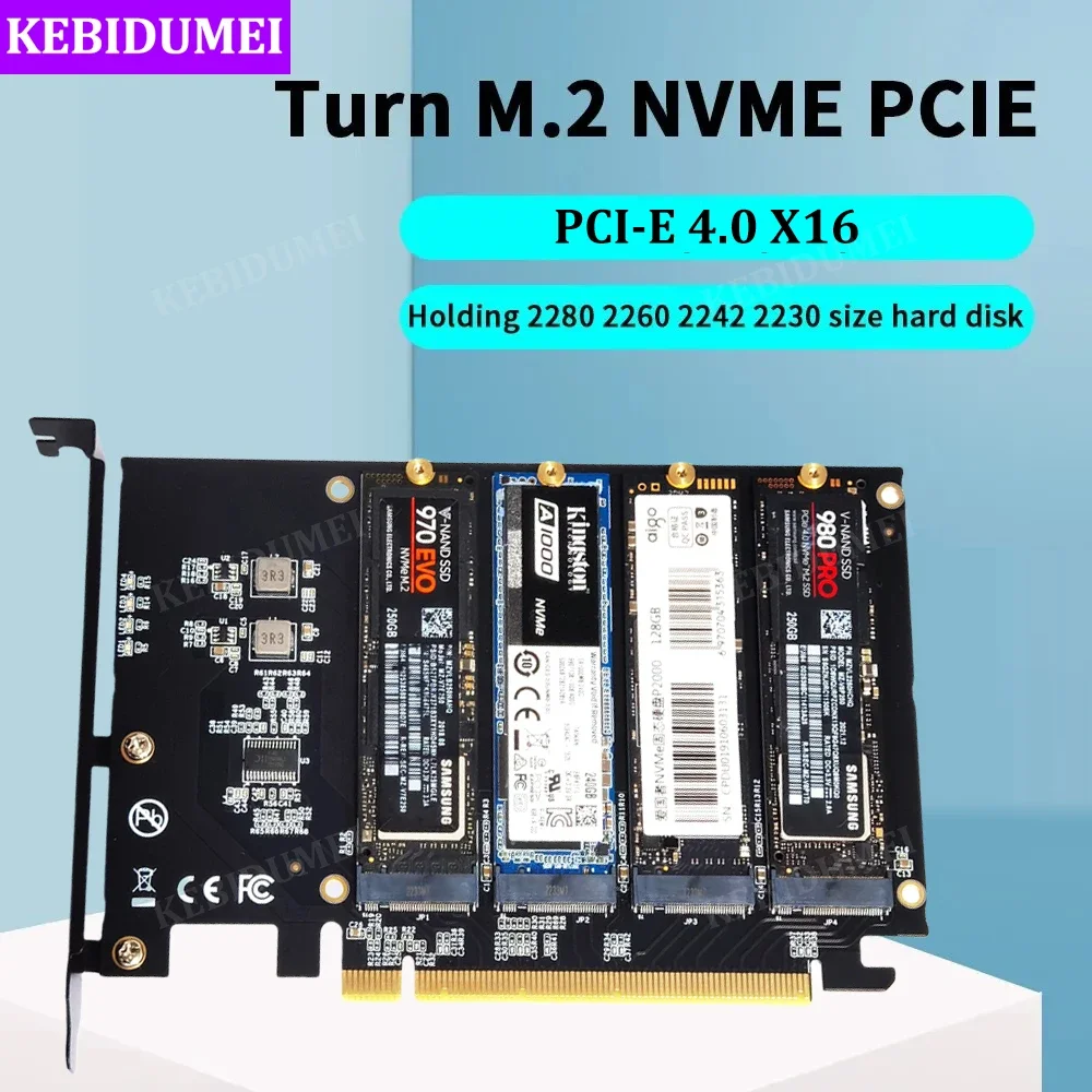 M.2 NVME to PCIe 4.0 3.0 Adapter M.2 SSD Gen4 PCIe 4.0 PC Motherboard X1 X4 X8 X16 Expansion Card For 2230 2242 2260 2280 SSD