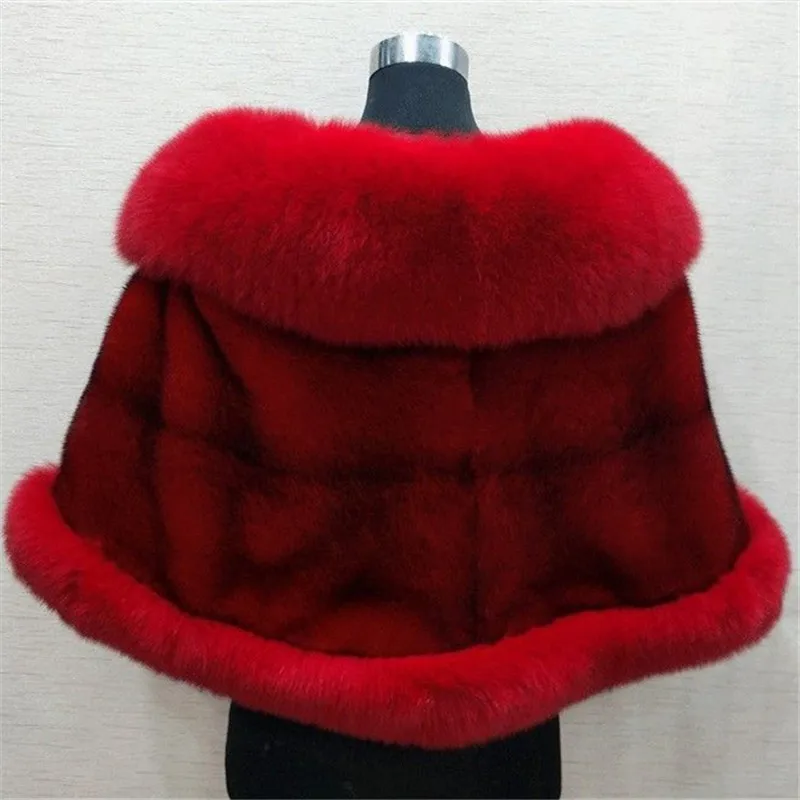 Fashion Fur Shawl Jacket Women Autumn Winter New Imitation Fox Fur Collar Cheongsam Coat Female Thick Warm Short Outwear W1065