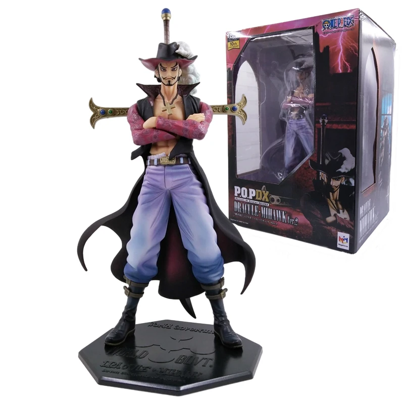 28cm One Piece  Anime Figures Mihawk Falkenauge POP Eagle Eye Action Figure PVC Collection Model Doll Ornaments Toys Gift