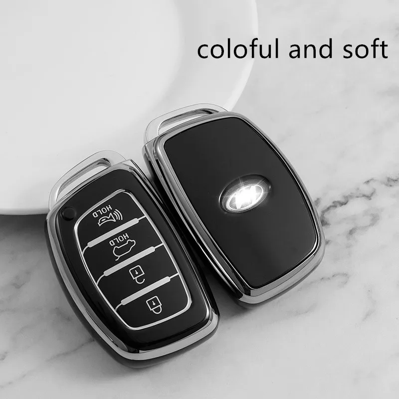 Flip Folding Key 4 Button Tpu Car Key Case Cover per Hyundai Sonata 2015 Key Shell Fob accessori per auto