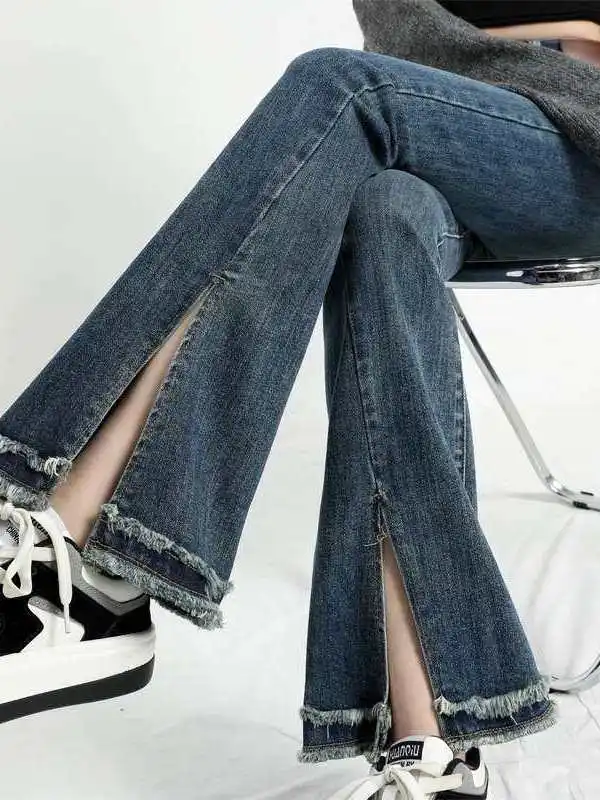 

Женские джинсы с высокой талией, облегающие, ретро, эластичные, весенняя новинка, из ткани PU, черные, для женщин среднего возраста