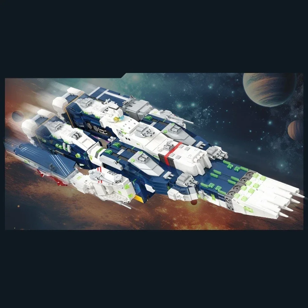 Droga kosmiczna okręt wojenny MOC modułowe pomysły duże ozdoby klocki klocki Model planety wojny zabawki na prezenty dla dzieci 4682 sztuk