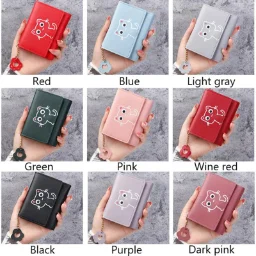 New Women's Wallet Cute Cat Short Wallet Leather Small Purse Girls Money Bag Card Holder Ladies Female Hasp Fashion