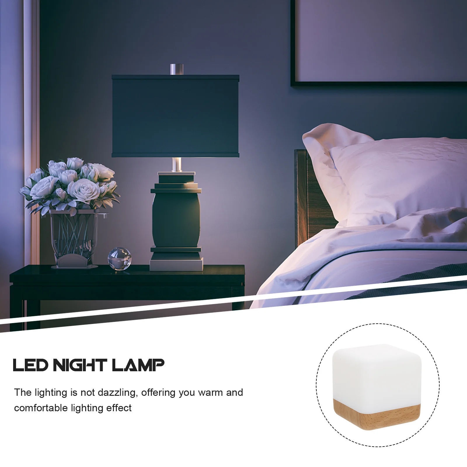 Led شحن أباجورة مكعب النمذجة ضوء الليل Usb بالطاقة ضوء دافئ لغرفة النوم المنزل استخدام مصباح الغرفة الزخرفية #4