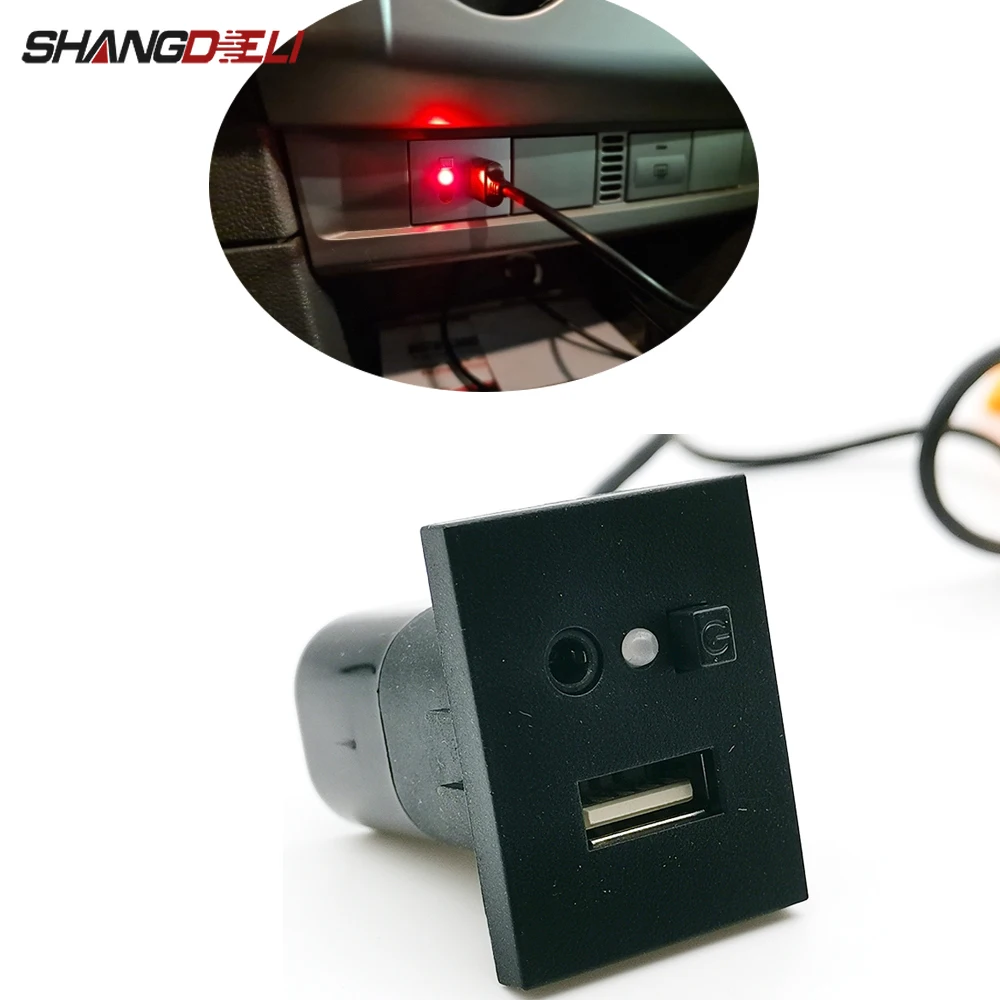 

1PC Black Car USB Input Adapter Mini Cable with T-shaped USB Converter Fit for Ford Focus 2 Mk2 2009 2010 2011