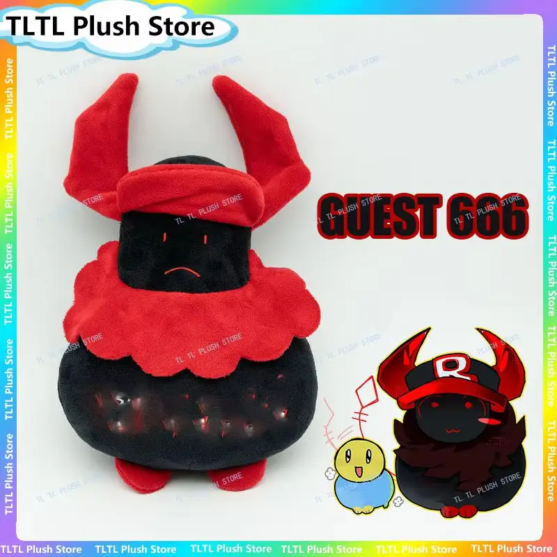 

Game Forsaken Guest 666 Plush Toy Soft Stuffed Character Doll Black Red Collectible Toy Gift For Kids Game Fans Bedroom Decor