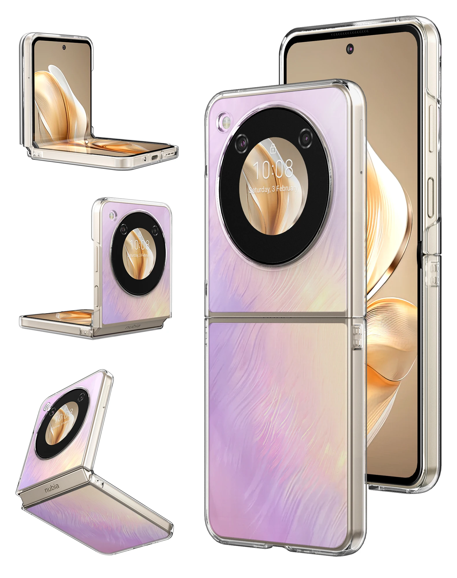 

Feitenn Case for ZTE Nubia Flip, Nubia Flip Phone Case Clear, Hard PC Back Bumper Protective Shockproof Scratch Resistant Case