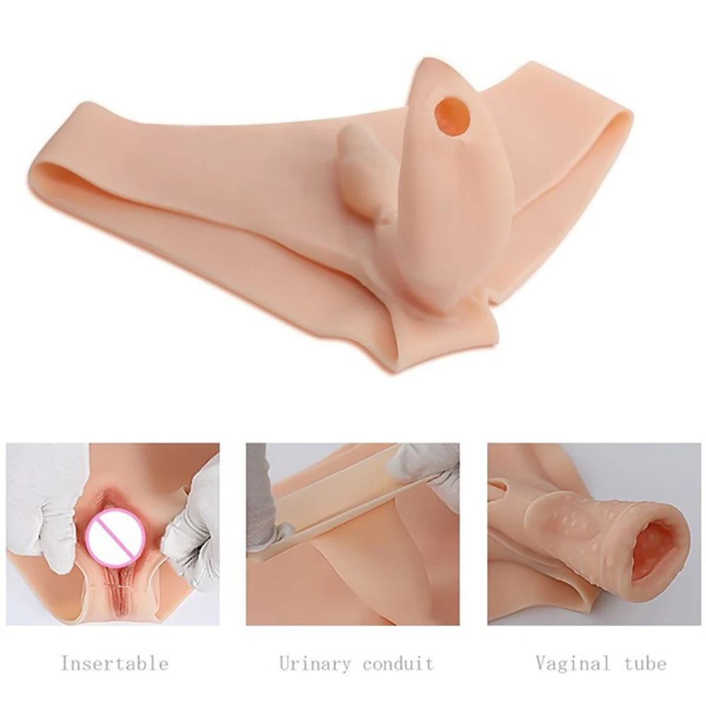 U-CHARMMORE Silicone Panty with Pee Device Silicone Briefs Food Grade Full Silicone for Crossdresser Drag Queen