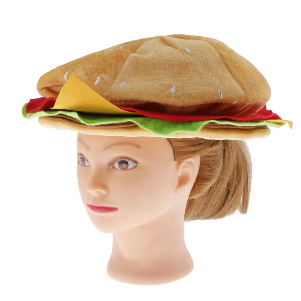 FAST FOOD HAT NOVELTY BURGER FANCY DRESS FUNNY COSTUME HEADWEAR ACCESSORY