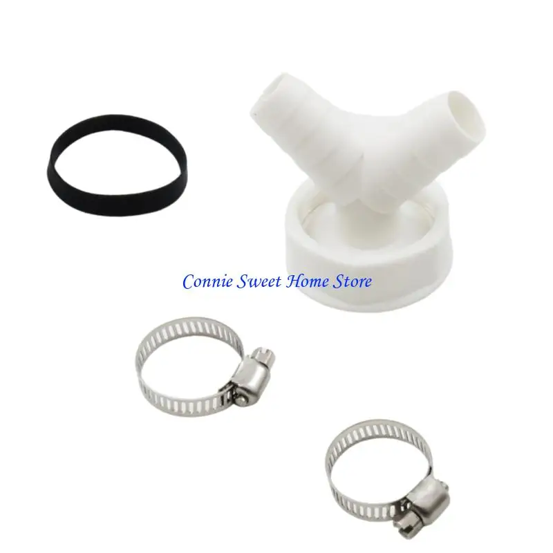 

LXAF Multipurpose Dishwasher Drain Adapter Y Shaped Forked Down Pipe Hose Connector Space Saving Adapter Quick Installation