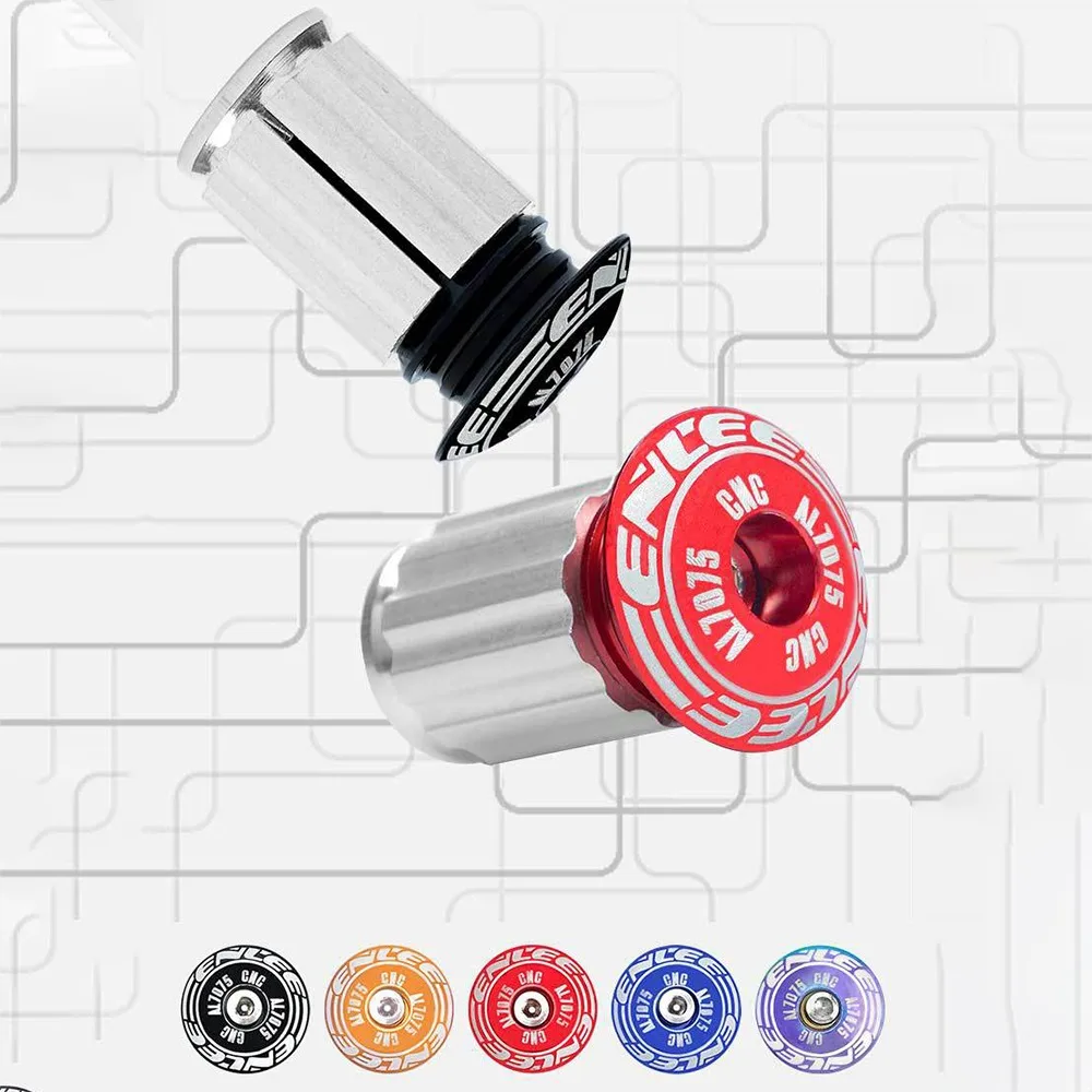 2PCS Hand Grip Plug Cap Black/Red/Gold/Blue/Color End Plugs Lock Grip End Plugs Alloy Handle Handlebar Plug Bicycle Accessories