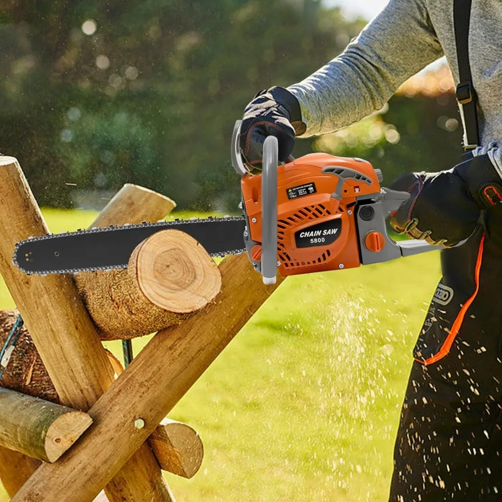 

20 Inch Chainsaw 58 CC Power Chain Saws Gas Powered 2 Stroke Handed Petrol Chainsaw Gas Chainsaws for Tree Trimming