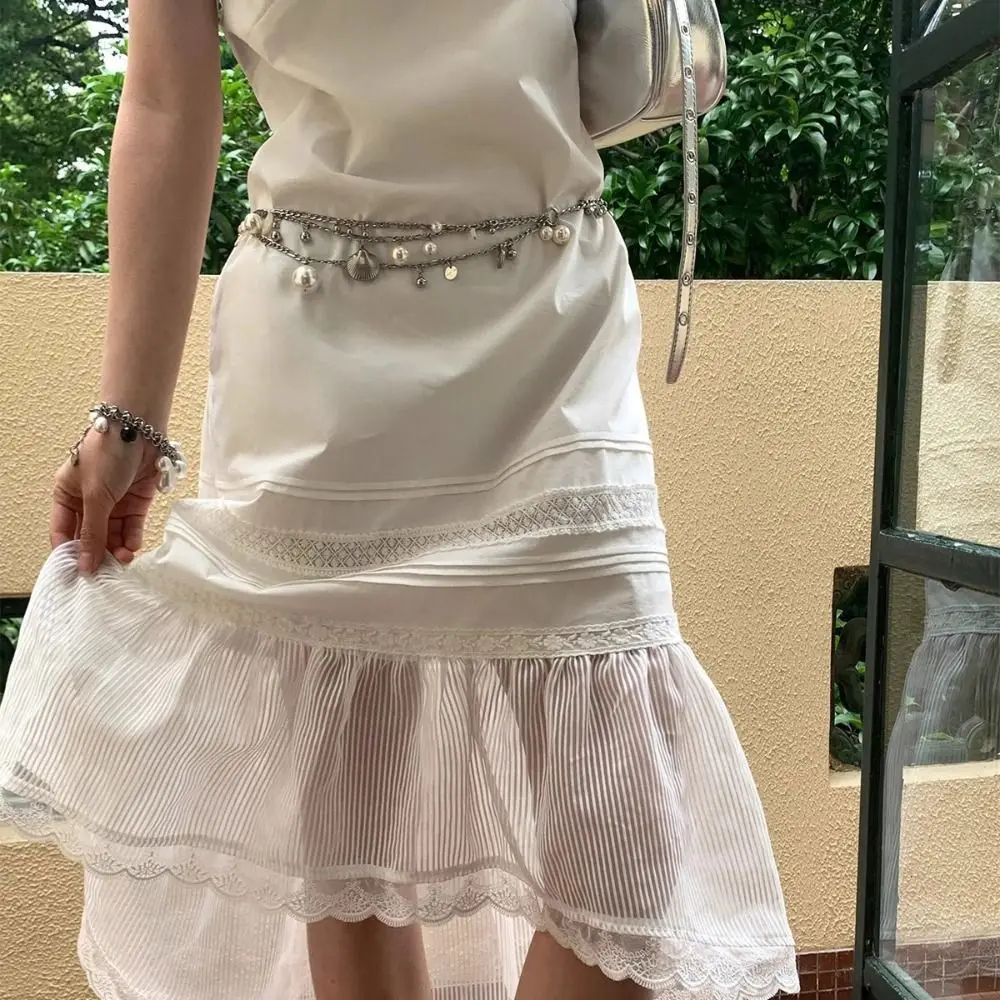 المعادن القوس اللؤلؤ الخصر سلسلة الكورية نمط الحب قلادة الطازجة الخصر سلسلة سبيكة الأقلية تصميم المرأة مجوهرات للجسم النساء