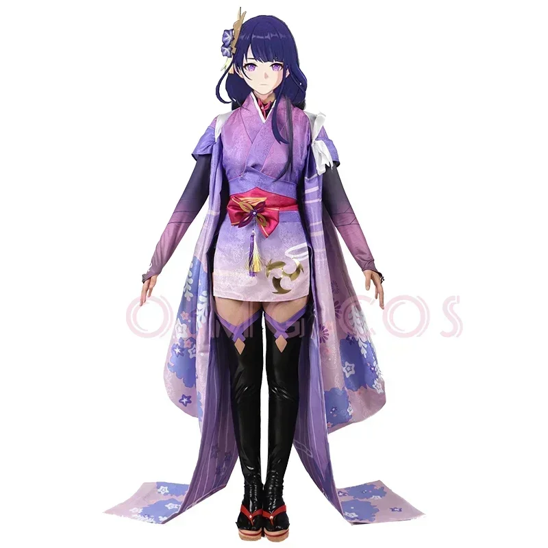 Genshin Impact Raiden Ei 코스프레 의상 성인 카니발 유니폼 가발 애니메이션 할로윈 가장 무도회 Raiden Shogun Beelzebul #   1 #   W.