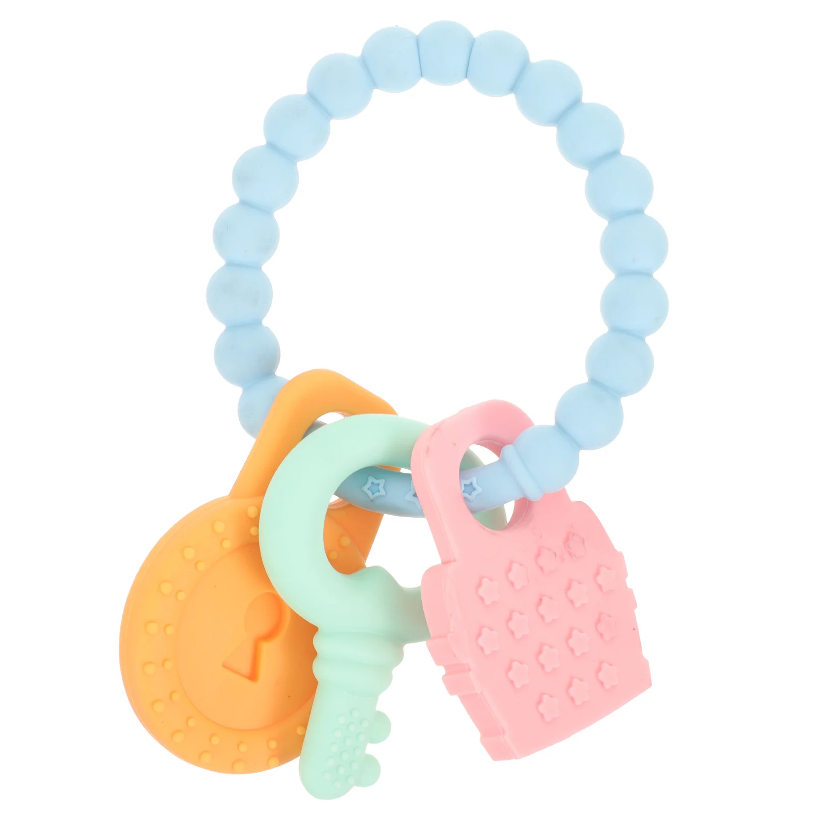 

Силиконовый брелок для прорезывания зубов на запястье для малышей, жевательная помощь, облегчение боли в резинке, игрушка-ключ для прорезывания зубов, игрушка-прорезыватель