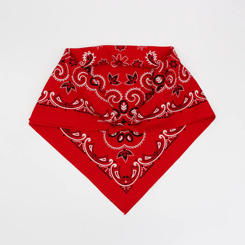 68CM Retro Blue Red Paisley Large Square Bandana Cotton Hip Hop Headband Scarf