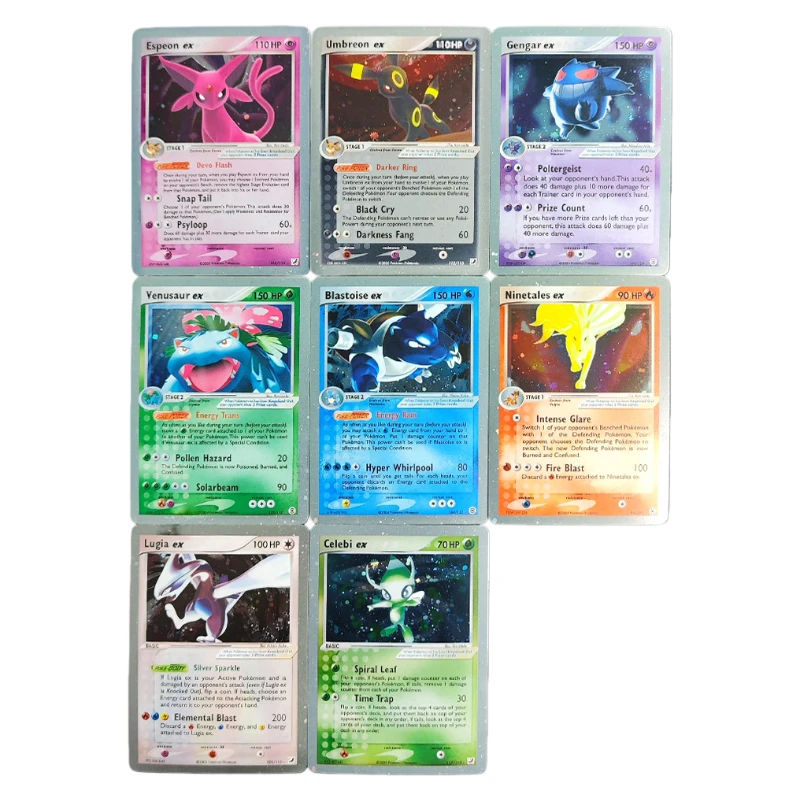 

Proxy Pokemon Card EX Ruby Sapphire Unseen Forces Umbreon Ninetales Lugia Gengar Espeon EX 112/115 English Collection Game Card