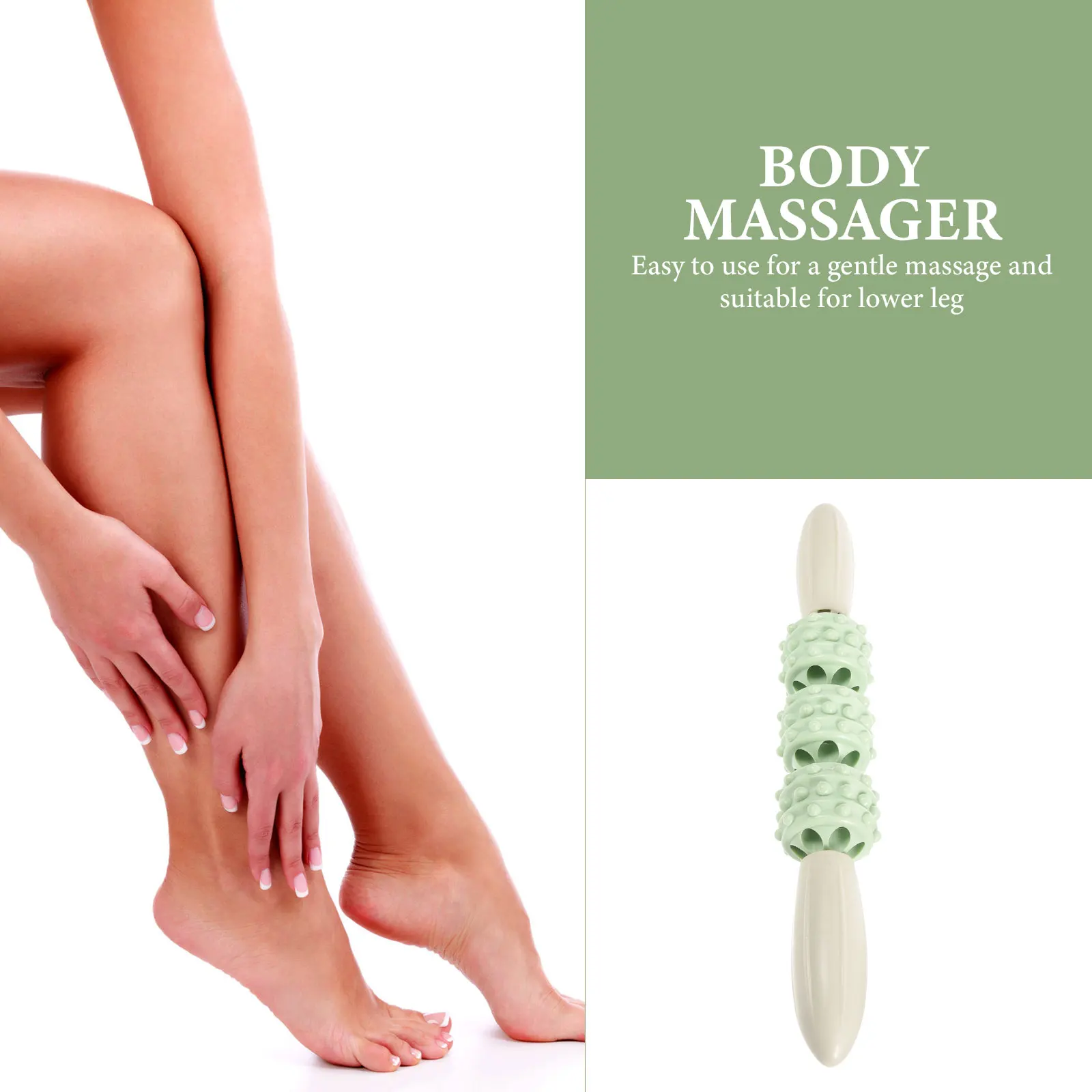 Masaje de Yoga, masajeador muscular de mano, palo de plástico PP, piernas, pies, alivio del estrés, portátil, tamaño compacto, mejor flujo sanguíneo