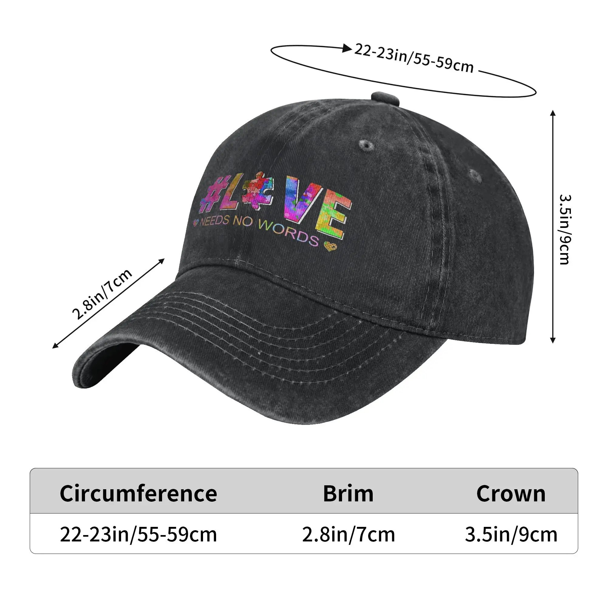 Autism Awareness Respect Love Support  Printed Caps for Men Women Cotton  Trucker Hat Causal Headwear Baseball Cap Adjustable