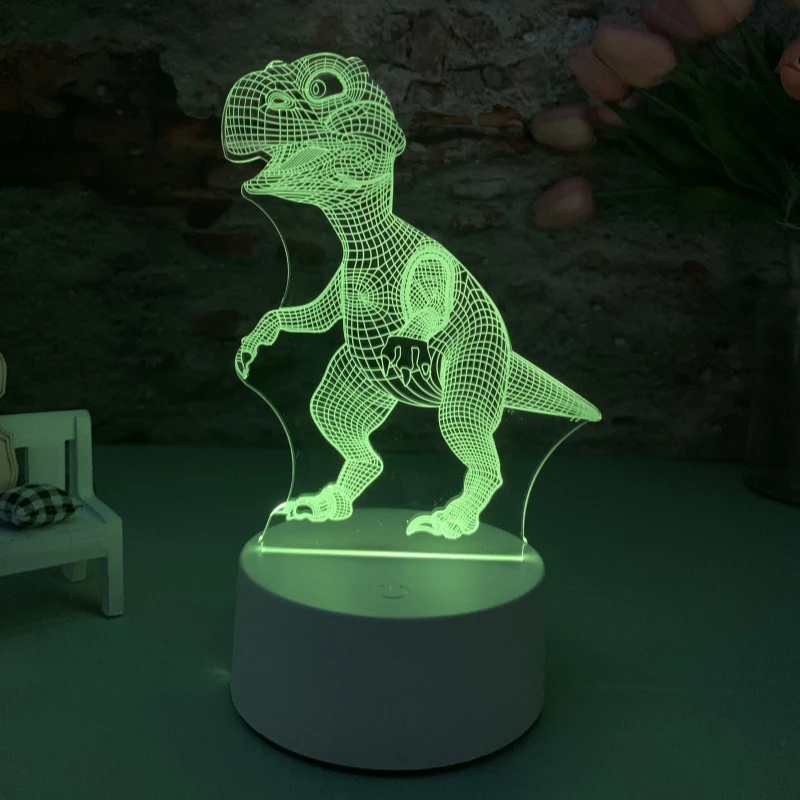 Bunte Dinosaurier 3d Stereo Schlafzimmer Beleuchtung Dekoration romantische Zimmer Geburtstag Geschenk Nachtlicht