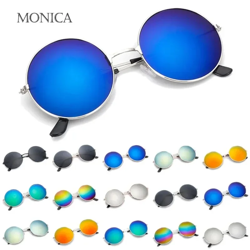 Retro Round Hippie Sunglasses Fashion Circle Metal Sunglasses for Women Men Disco Party Glasses