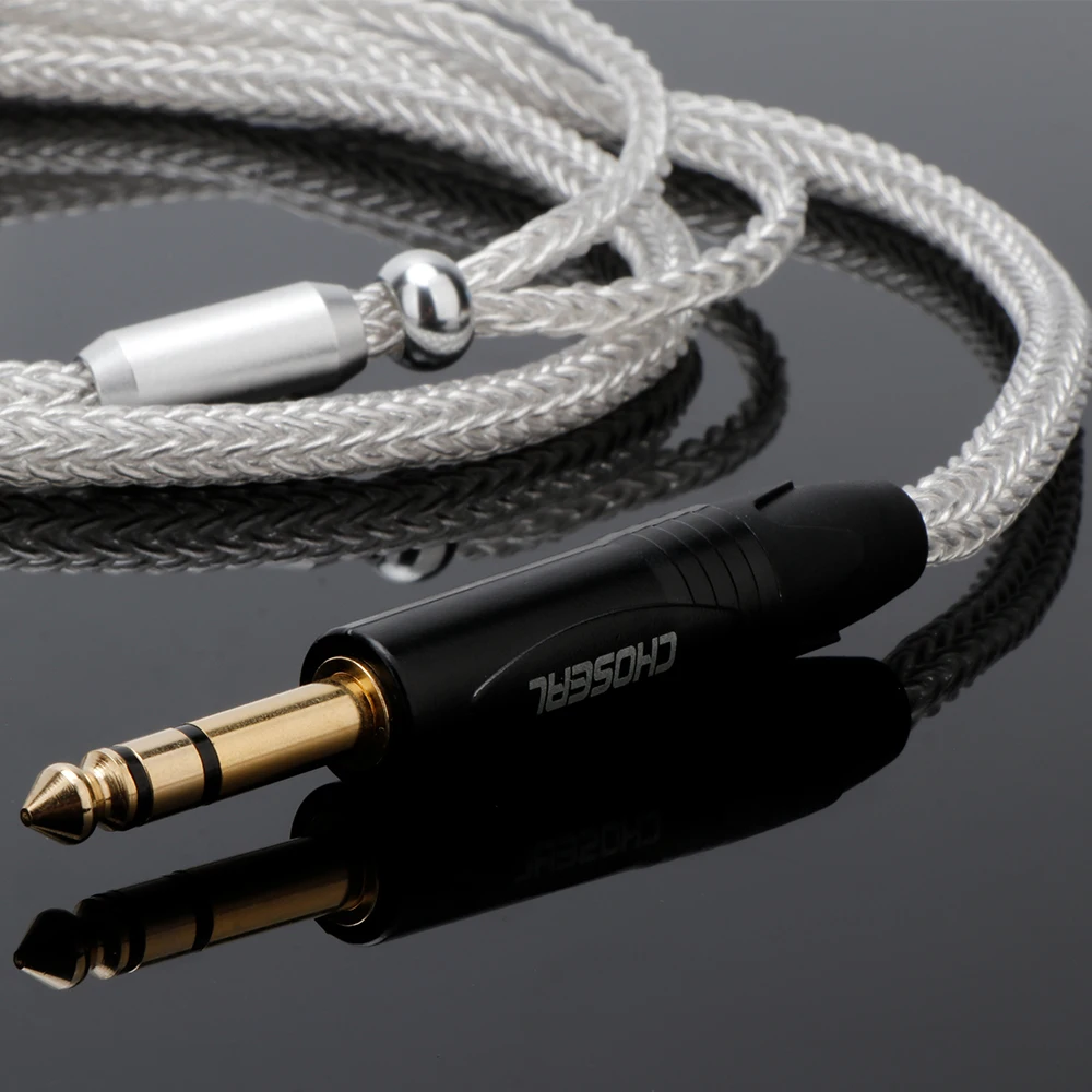 الفضة النقية 6.5 مللي متر TRS سماعة كابل 6.35 مللي متر ياربود استبدال كابل ل HE400 HE5 HE6 HE300 HE560 HE4 HE500 سماعة