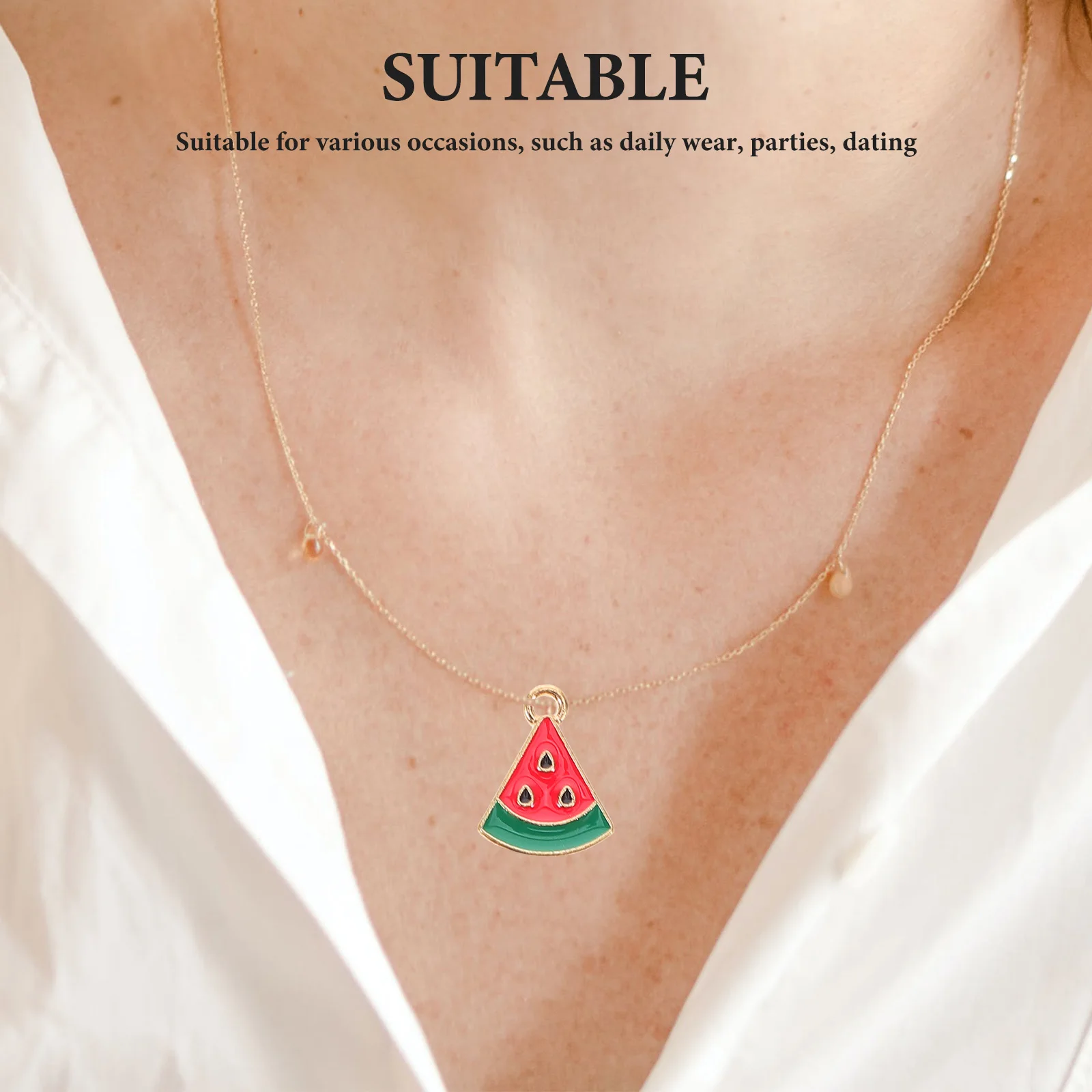 

30pcs Mini Watermelon Charms Alloy Enamel Pendants Diy Jewelry Making Crafting Keychains Earrings Necklaces Accessories Summer