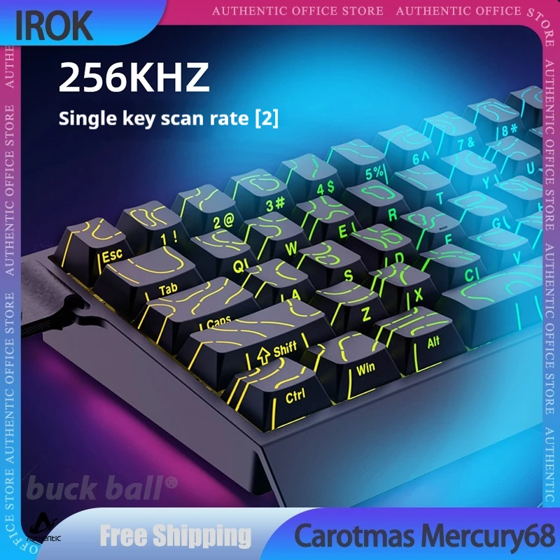 

Irok Carotmas Mercury68 Механическая клавиатура с магнитным переключателем 8k Проводная клавиатура Irok для Y68 Rt0.004mm Игровая клавиатура с низкой задержкой