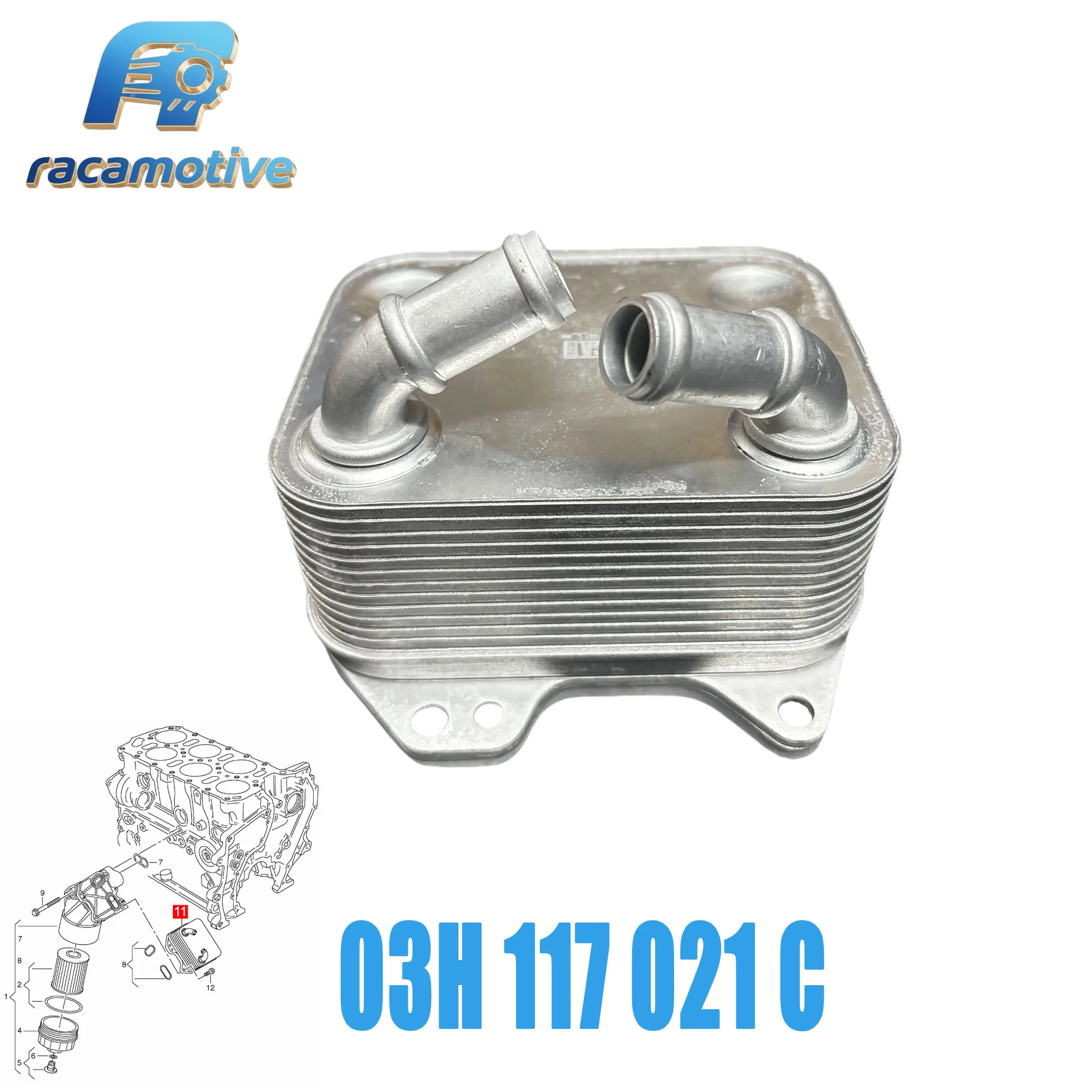 03H117021C 03H117021D 03H117021E/G For Volkswagen CC B7 Magotan 942 Passat B7 Touareg 7P5 7P6 Skoda Engine Oil Cooler