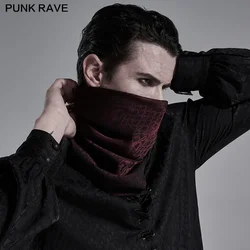 PUNK RAVE Men's Gothic  Jacquard Trianguar Scarf Veil Printed Knit Halloween Assassin Facecloth Face Cloth Accessories