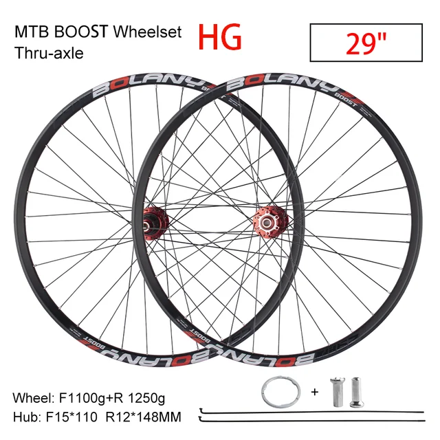 Bolany MTB Bike Boost Wheelset Wheel Thru Axle Hub 110*15 148*12MM
