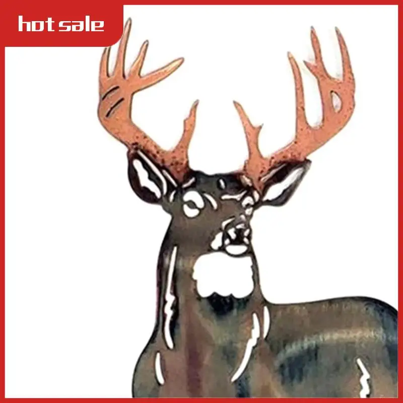 BEAU-1 Piece Metal Deer Wall Art Forest Deer Wall Decor Metal Deer Decor Rustic Decor For Living Room