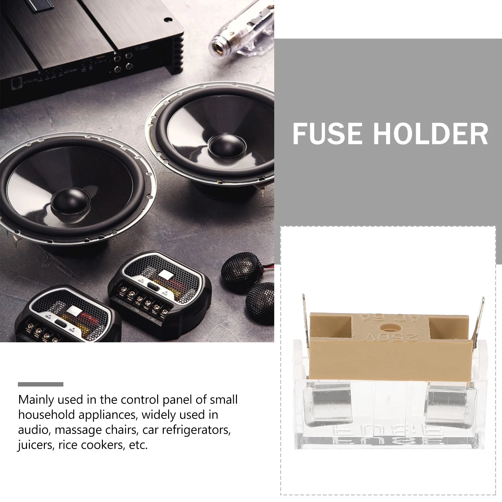 

20Pcs Fuse Holder Panel Mount High Grade Flame Retardant Shell and Copper Plate for Marine Automotive Audio and Household