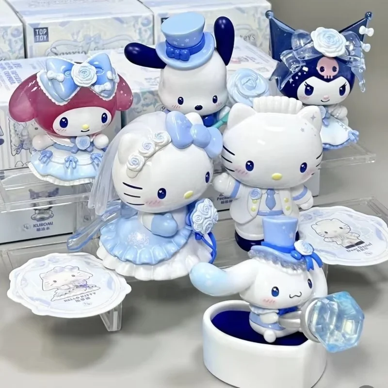 

Подлинная Toptoy, новая романтическая свадебная серия Sanrio, модная игрушка-сюрприз, слепая коробка, фигурки, модель, орнамент, милые подарки на день рождения для девочек