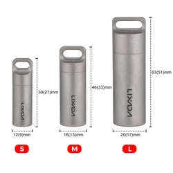 LIXADA Ti Pill Case Waterproof Mini Pill Holder Pocket Pill Box Container for Outdoor Travel Camping Hiking