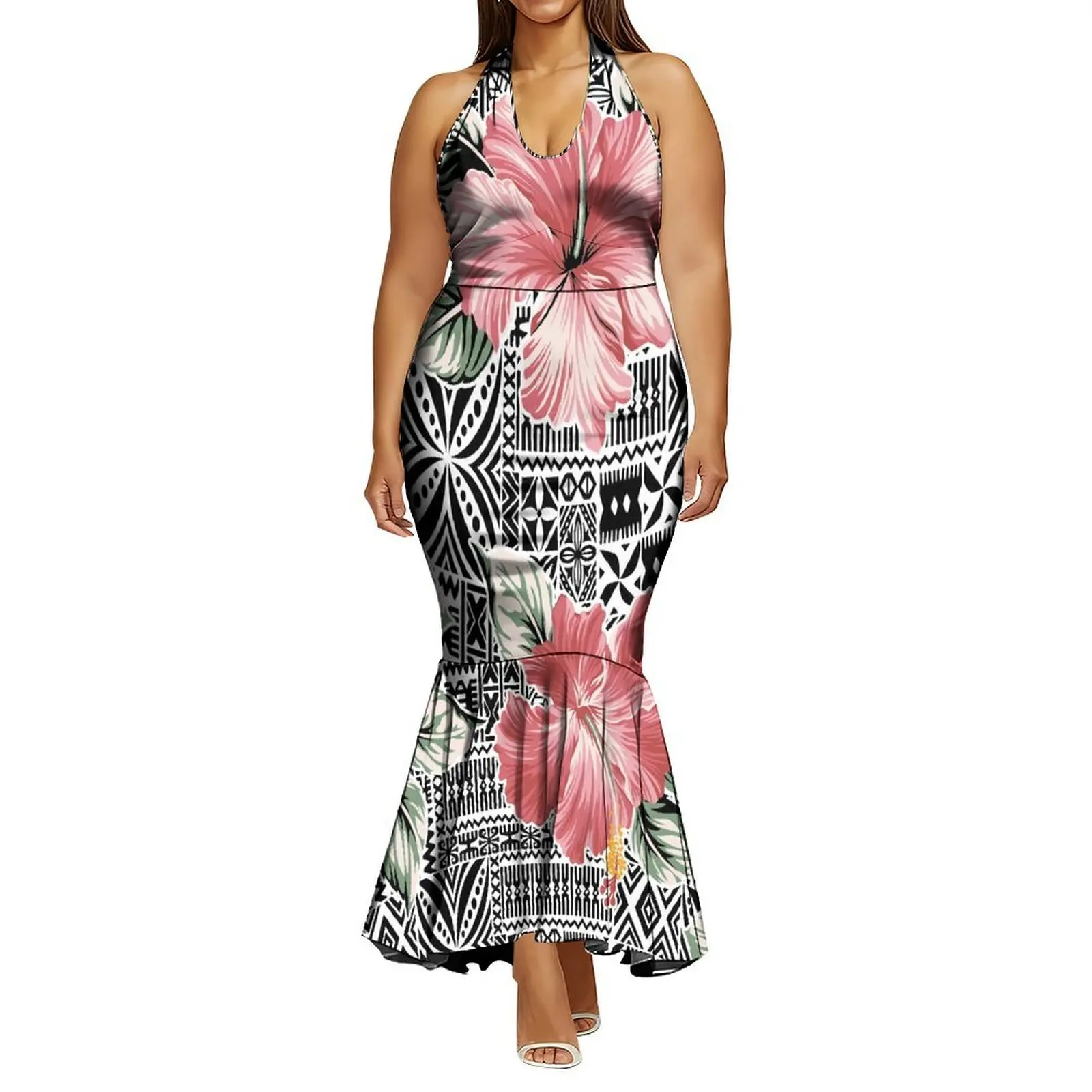 High-Quality Form-Fitting Long And Sexy Fishtail Dress Custom-Made Polynesian Women'S Dress Elegant Evening Dress
