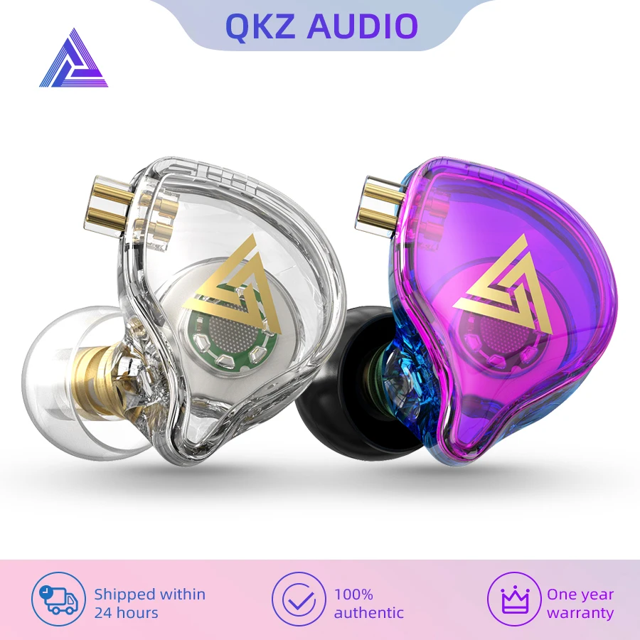 Original QKZ AK6 PLUS Earphone HiFi Music Detachable Wired Headphones Moving Coil Subwoofer Earbuds Noise Cancelling Headset