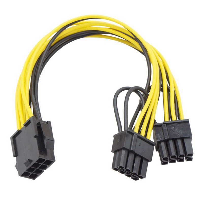 5 Pack CPU 8Pin To 2X 8 Pin (6+2) Power Data Cable For Miner Double PCI-E PCIE 8Pin Power Supply Splitter Cable Cord