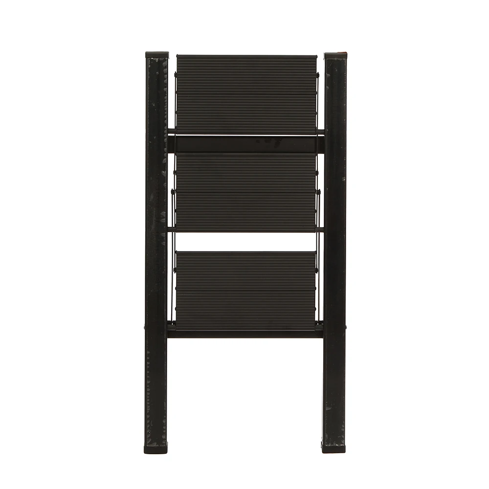 Black Color 3 Aluminium Step Foldable Ladder Household Tool Frame