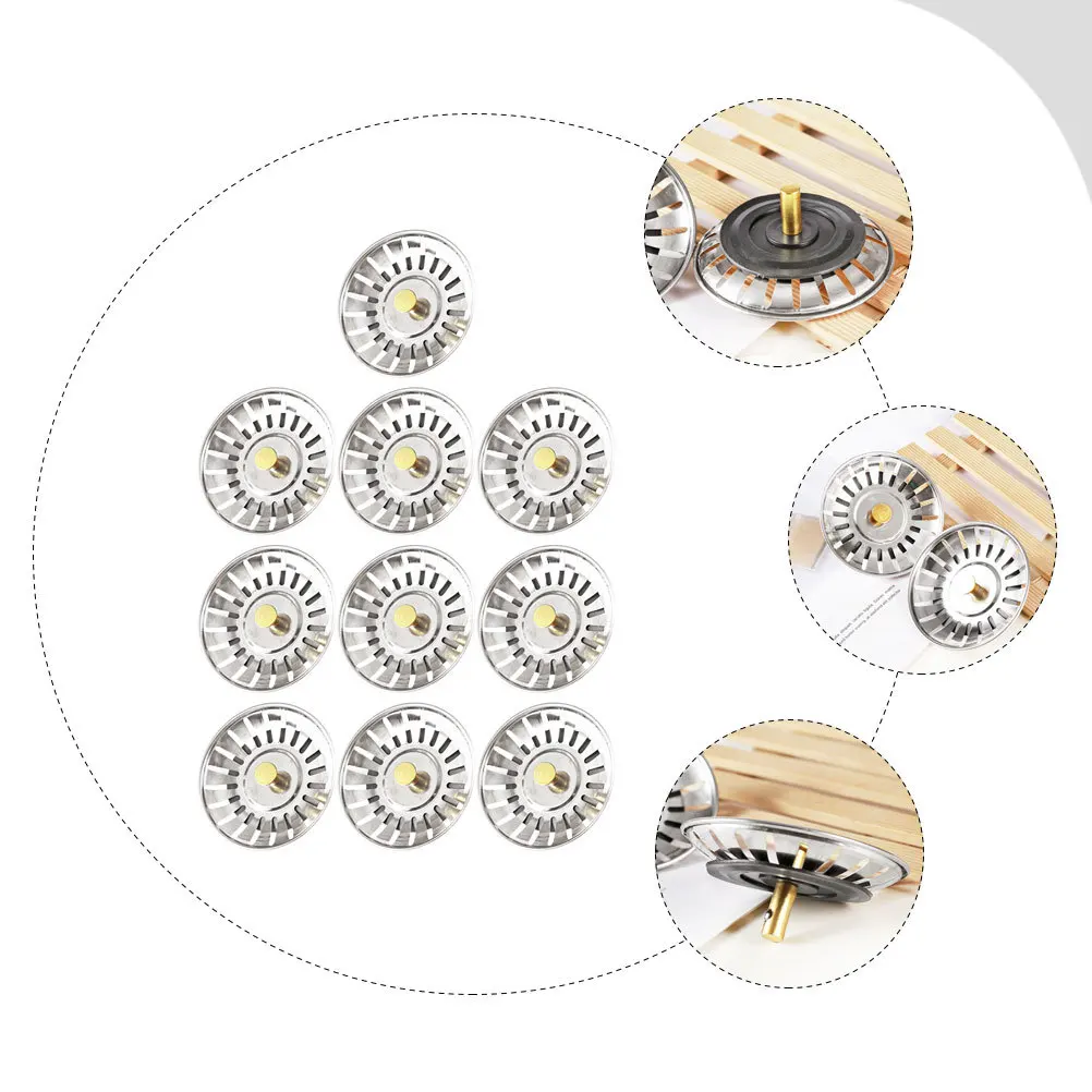 

10Pcs Drain Filter Covers for Kitchen Sink Hole Covers Stainless Steel Sink Drain Plug Holes Washing Basin Accessories Prevent
