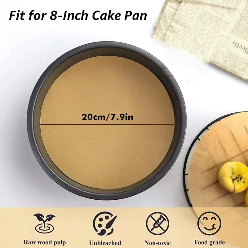 50/100Pcs Round Parchment Paper, Non-stick Precut Parchment Sheets for Cake Spring Pan, Freezer Paper for Hamburger Patties