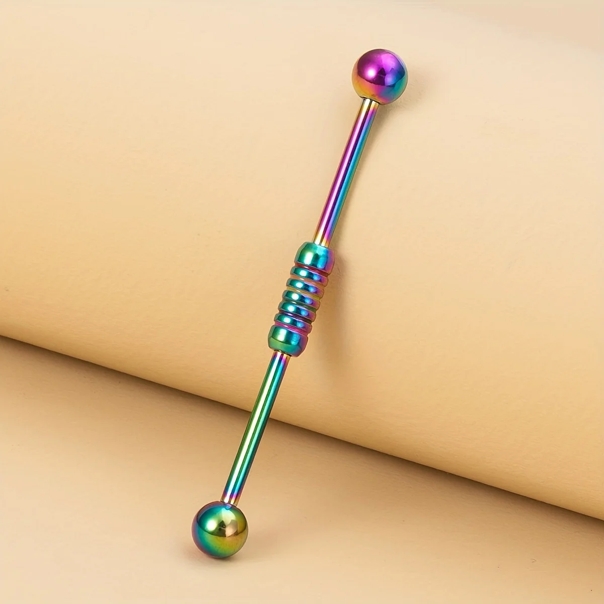 Stainless Steel Colorful Industrial Barbell Earrings, Arrow Screw Shape Straight Rod Pointed Ear Studs Body Piercing  Long Rod