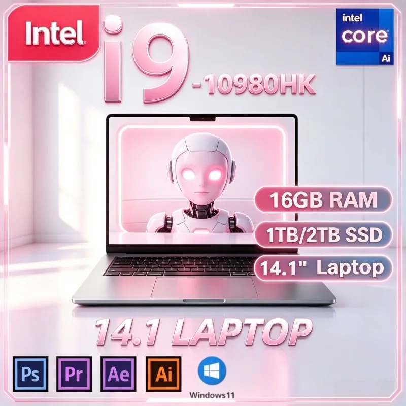 New Intel I9‑10980HK Hot 2026 14.1 Inch Gaming Office Notebook 16GB 32GB 2TB SSD Windows 11