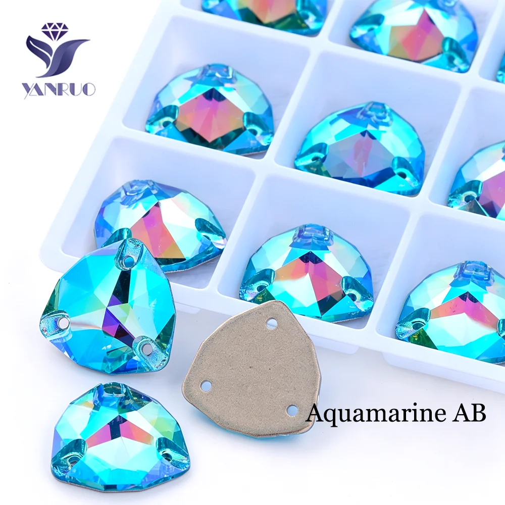 YANRUO 3272 Trilliant Kristall-Aufnähsteine 12mm 16mm Charm AB Schmuckglassteine für Jacken- und Kleidungsdekoration – Detail 8