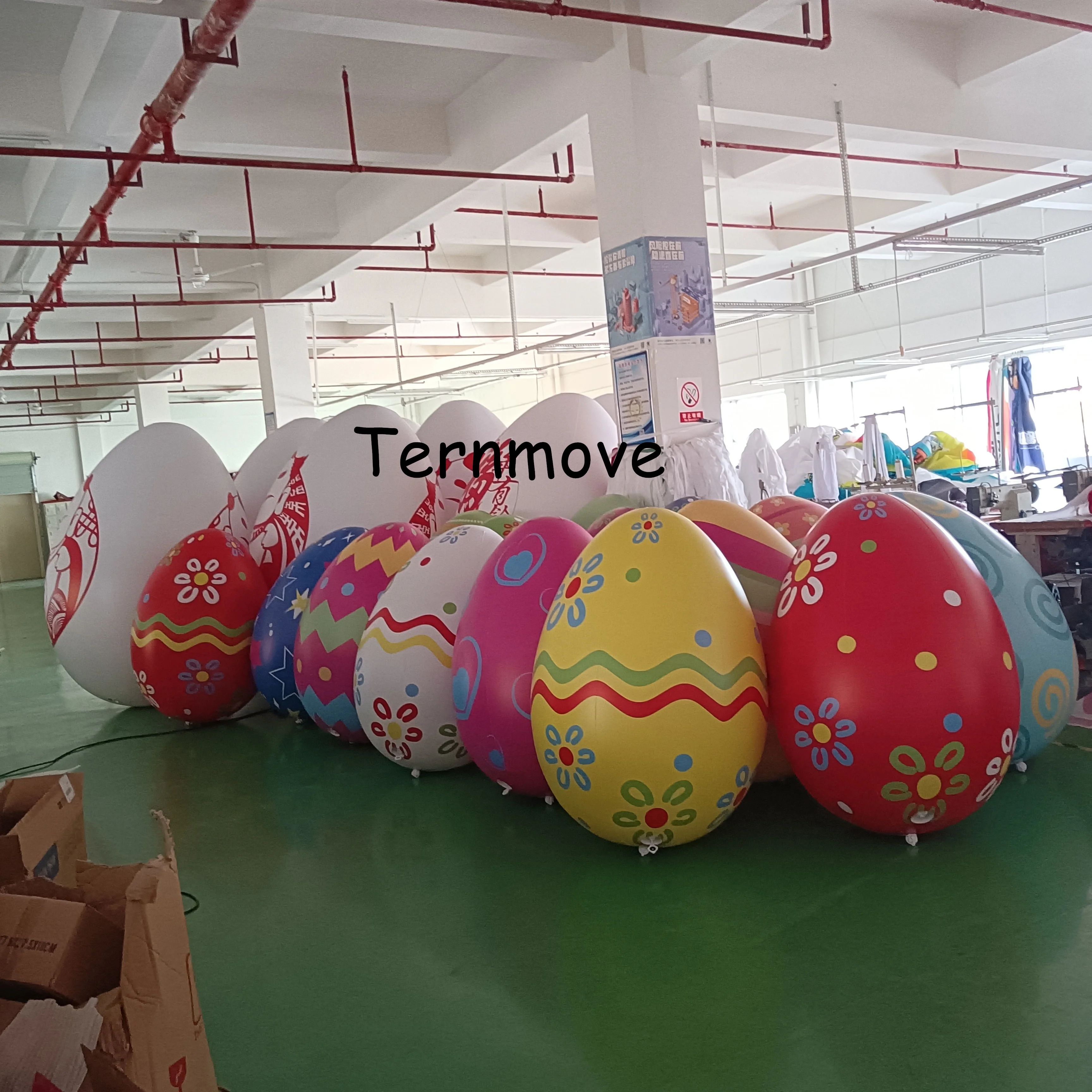 Bola inflável de ovo de páscoa, balão inflável em pvc em forma de ovo, brinquedos para decoração ao ar livre de páscoa